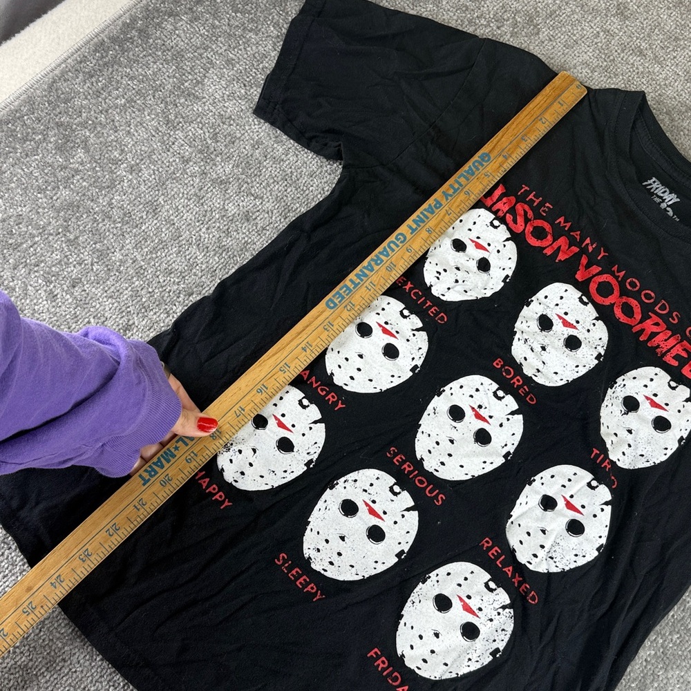 Friday The 13th Short Sleeve Shirt Womens S Black Jason Vorhees Moods Halloween - Picture 3 of 6